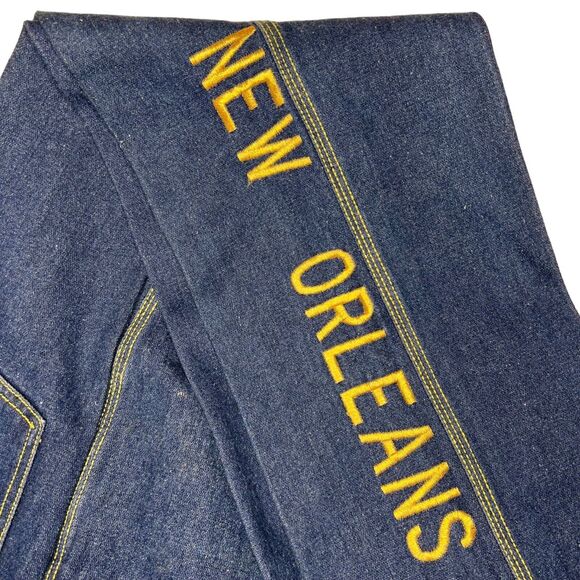 Vintage 80s New Orleans Jeans Vigoroso Denim Straight Leg High Waist Size 12/14 - Picture 2 of 13